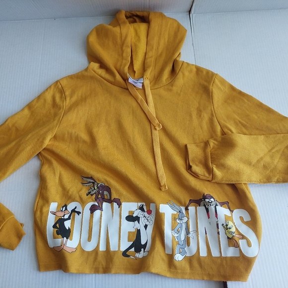 Yellow Looney Tunes Hoodie Small - Picture 1 of 3